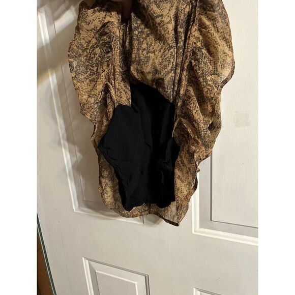 Abercrombie & Fitch Dress Women’s XS Brown Snakeskin Print Buttons Tie in Back - Picture 5 of 14